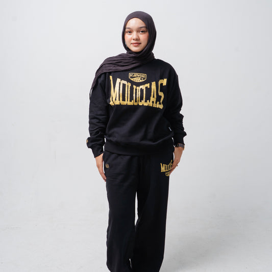 Crewneck Moluccas Obsidian Gold