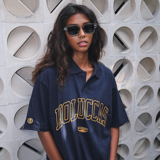 Moluccas Polo Navy Outline Yellow