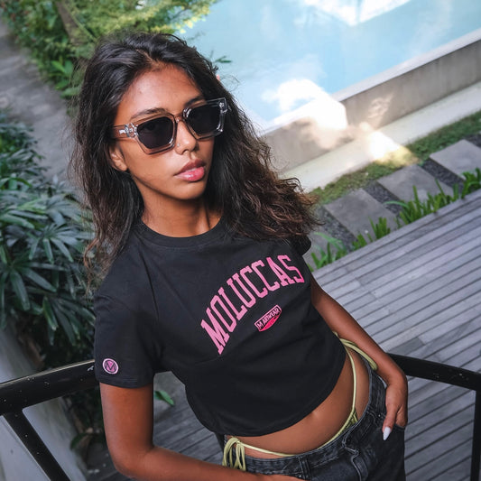 Crop Top Black Pink