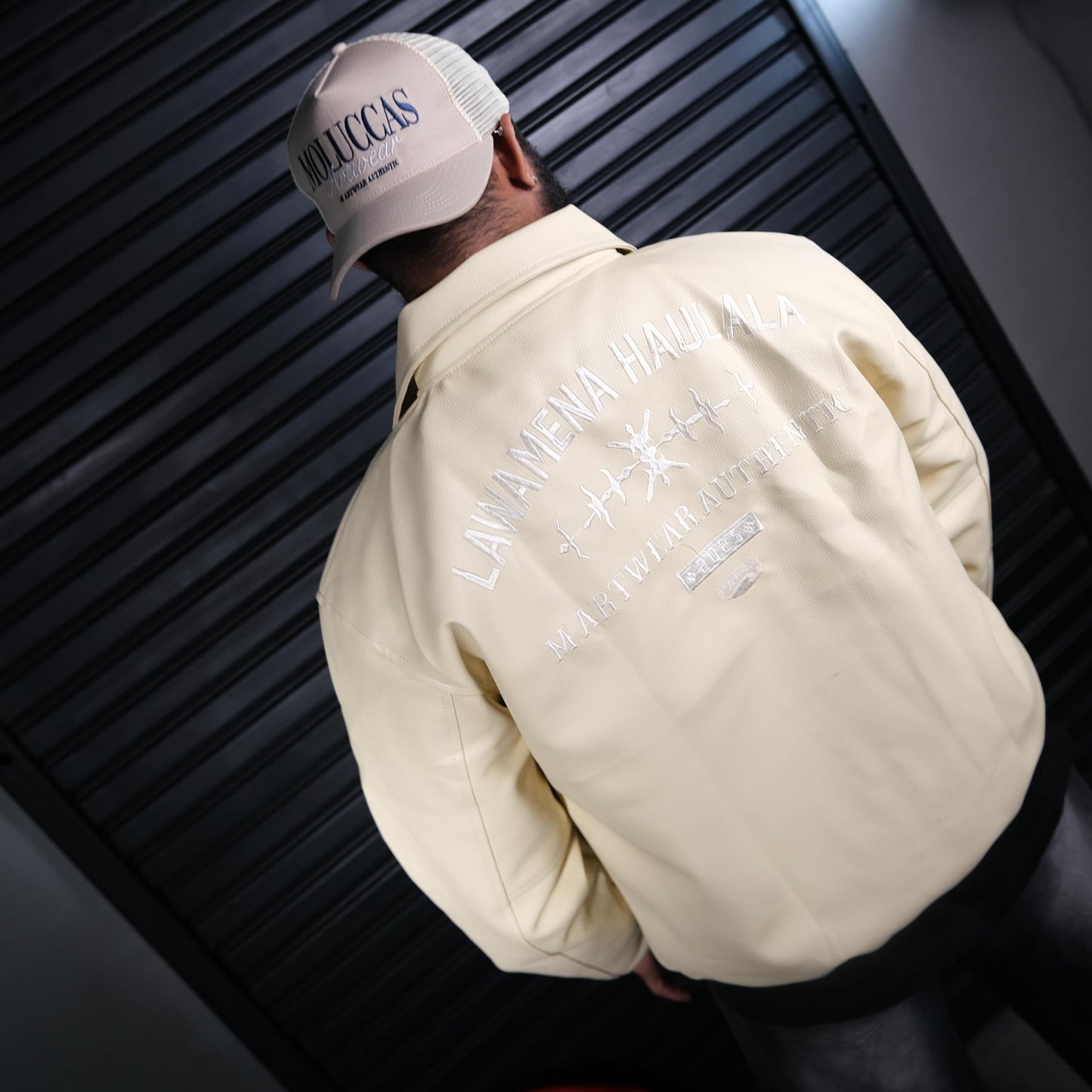 Varsity Cream On Leather