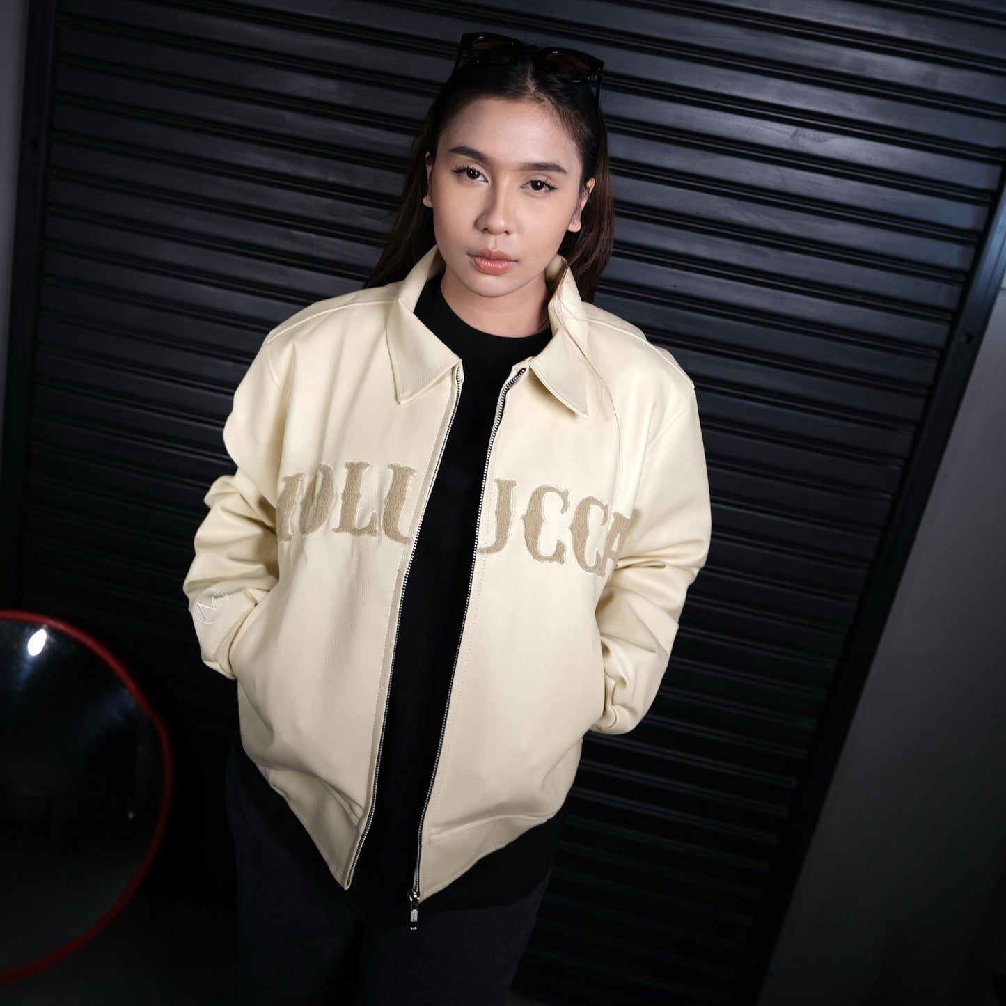 Varsity Cream On Leather