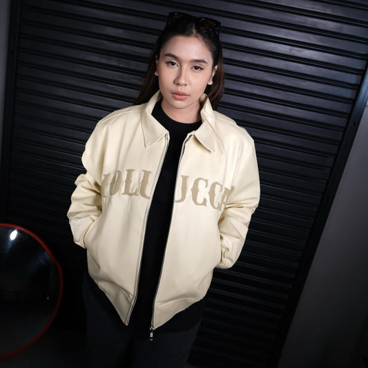 Varsity Cream On Leather