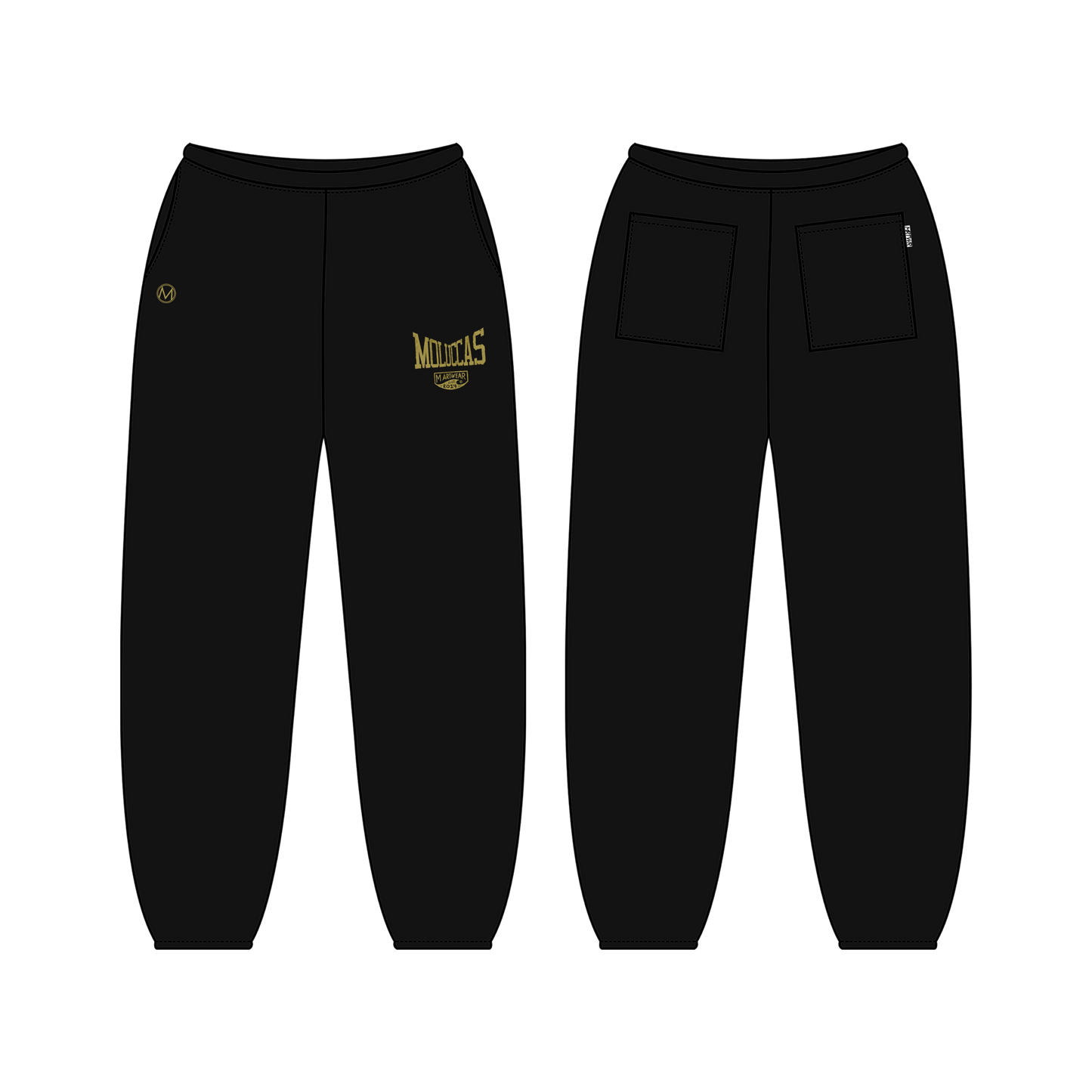 Long Sweat Pants Obsidian Gold